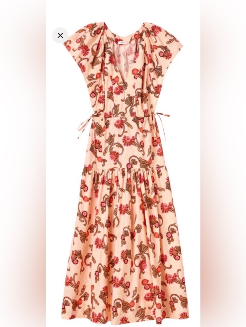 A.L.C. August Printed Side-Tie Midi Dress
